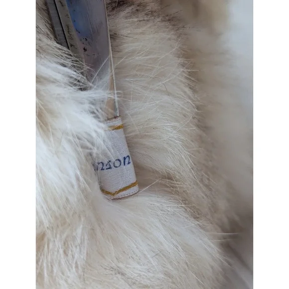 Johnson's Plush real fur cream jointed teddy bear tan pawpads plaid bow READ - Picture 8 of 11